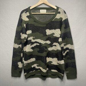 Just Found Womens Camo Pullover Sweater Camo L